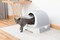 Fully Enclosed Hooded Litter Pan with Front Entry Odor Close Door, Cat Litter Scoop Included